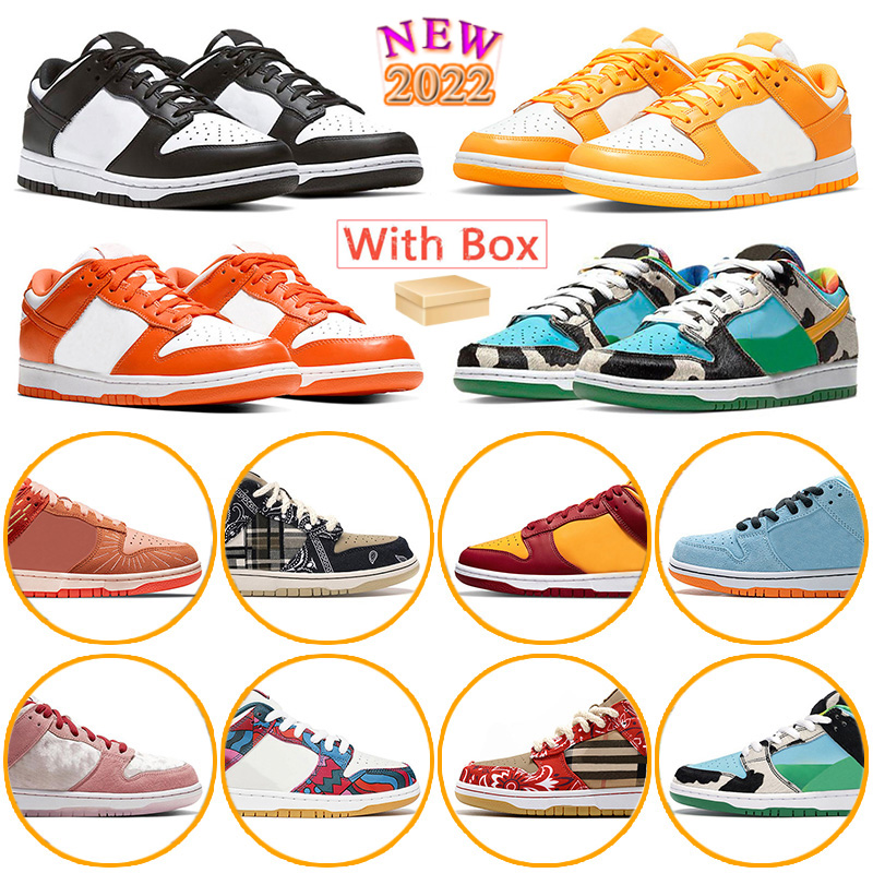 

Chunky Dunky Mens Womens Lows Casual Shoes 2022 Skateboarding Outdoor Sports Sneakers Black White Panda Laser Orange Syracuse UNC Designer Low Trainers With Box, B29 36-40 pink red white
