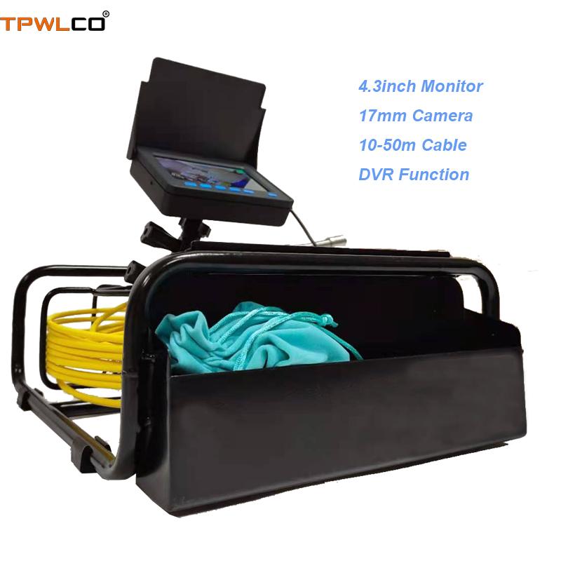 

Cameras 4.3" TFT LCD Screen Pipe Inspection Video Camera 10-50m Cable DVR Function Waterproof 17mm Pipeline Industrial