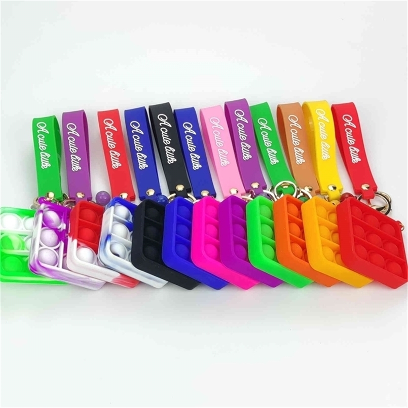 

Push Bubble Pop Poppers Fidget Toys Autism Special Needs Keychain Key Chain Anti Stress Board Relief Ball Decompression Toy G400YO4