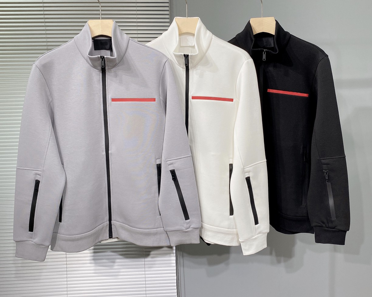 

2021 mens fall and winter jacket high end designer cotton luxury ZIP men's coat, White