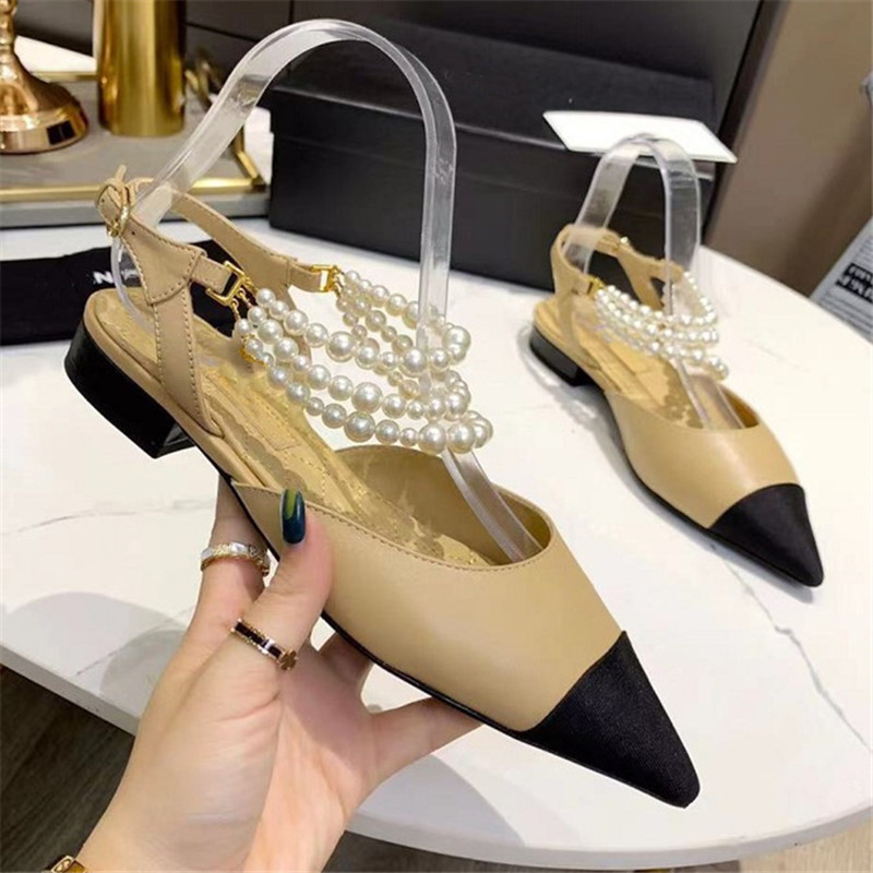

Fashion female leather gladiator flat sandals office ladies shoes pearl decoration high-end design female casual wedding shoes, Black