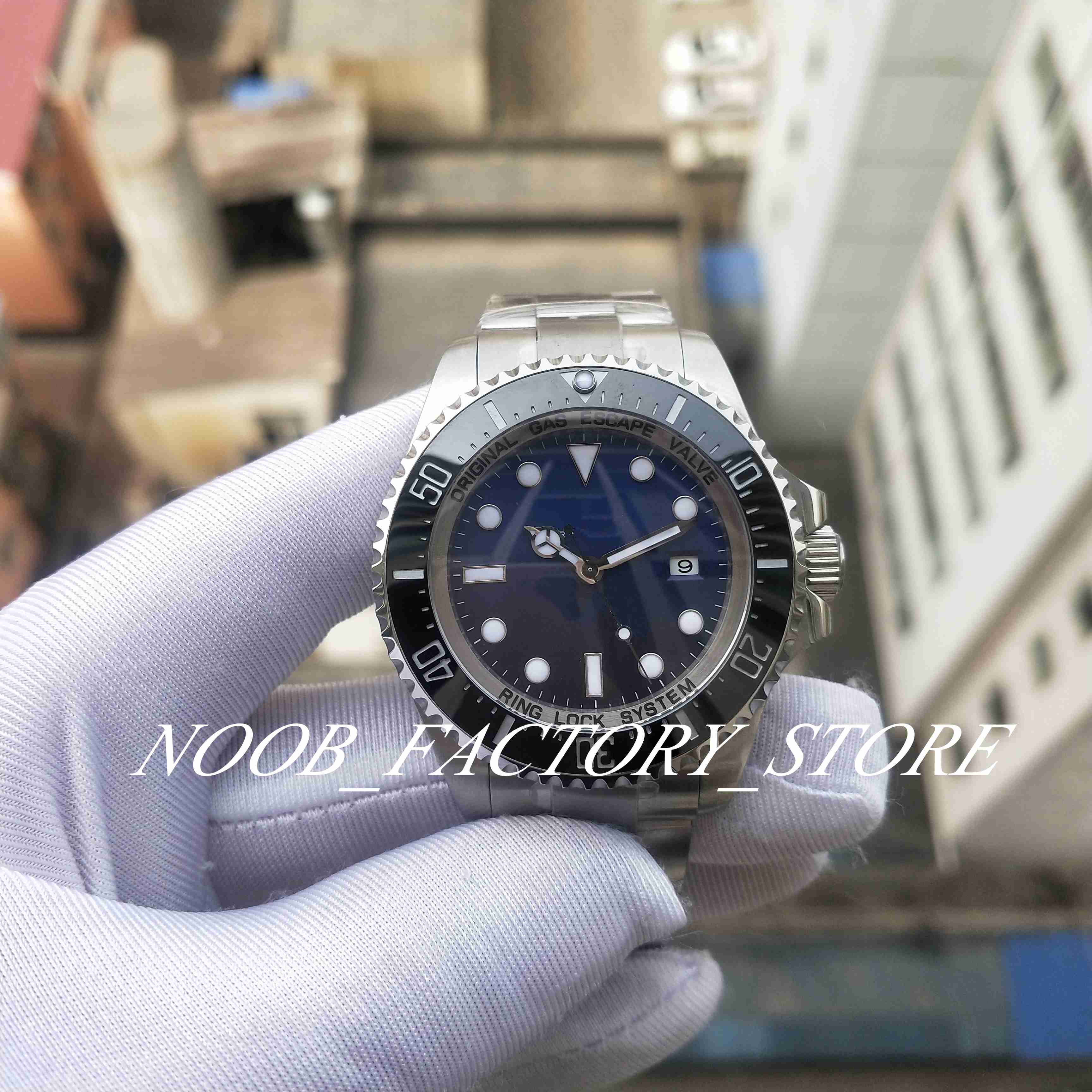 

Men Size Watch BP Factory D-Black Blue Dial Stainless Steel Automatic Movement Sapphire Glass 44MM Dive Swimming Menes Swim Watches Gift Box, Only original box certificate