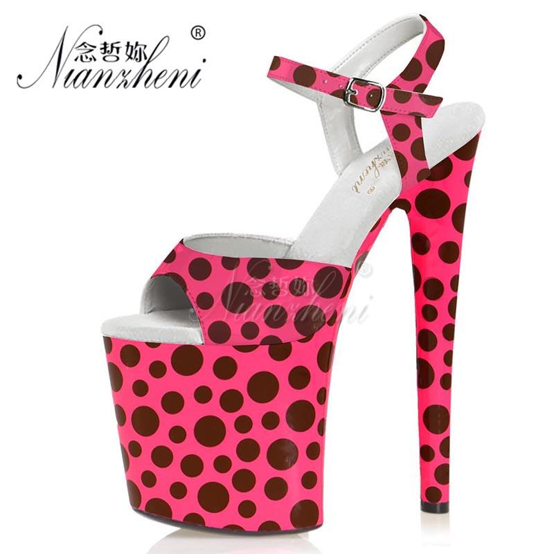 

Dress Shoes 8 Inches Nightclub Pole Dancing Models Party Women's Sandals 20CM Platform Stripper Heels Show Stage Sexy Peep Toe, Black