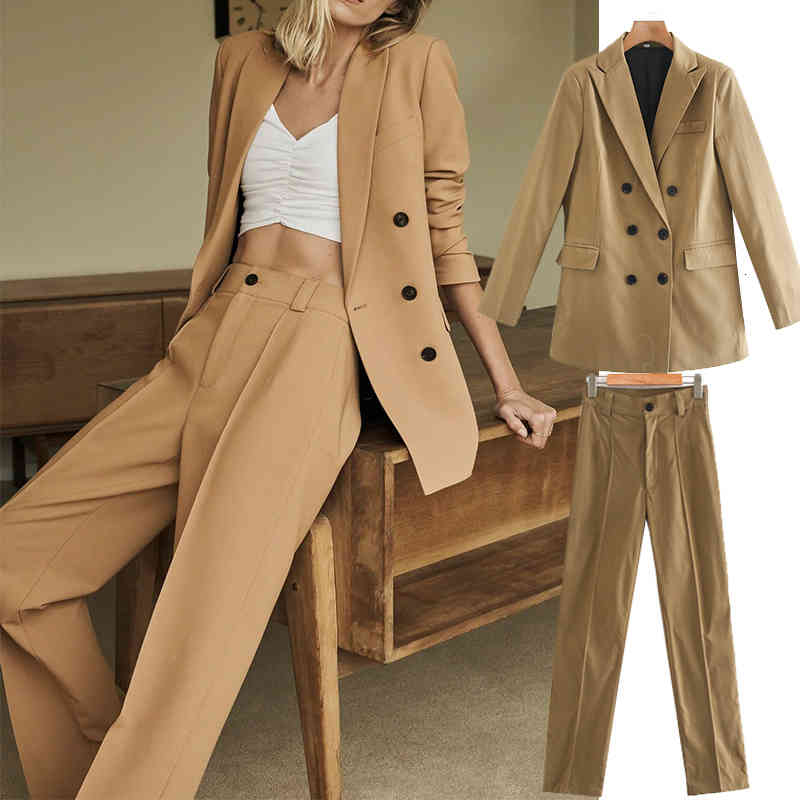 

Women's Suits & Blazers Vintage Autumn Winter Pant Suit Notched Blazer Jacket Office Wear Female Sets L1WZ, Pants