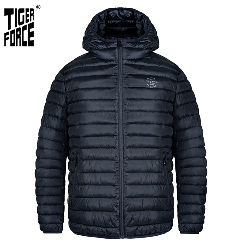 

TIGER FORCE Men Jacket Spring Casual Fashion High Quality Solid zipper men' clothing Coat Casual Fashion parka 50402 211204, Navy blue 2