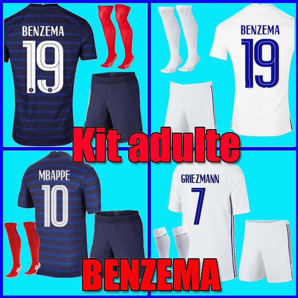 

BENZEMA Maillots de football 2021 THAILAND QUALITY 20 21 soccer jersey MBAPPE GRIEZMANN POGBA maillot foot FEKIR PAVARD kit top shirt hommes MEN adult set socks, Men home +ucl