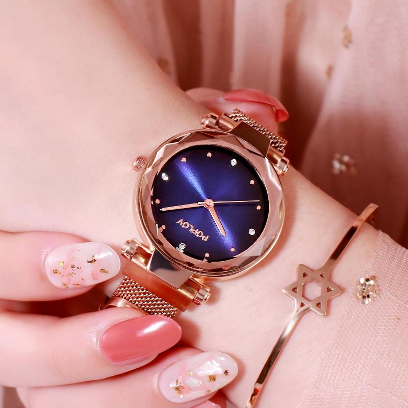 

Wristwatches Starry Sky Watch For Womenrelogio Top Brand Rose Gold Magnet Quartz Wristwatch Ladies Wrist Watches Feminino Zegarek Damski
