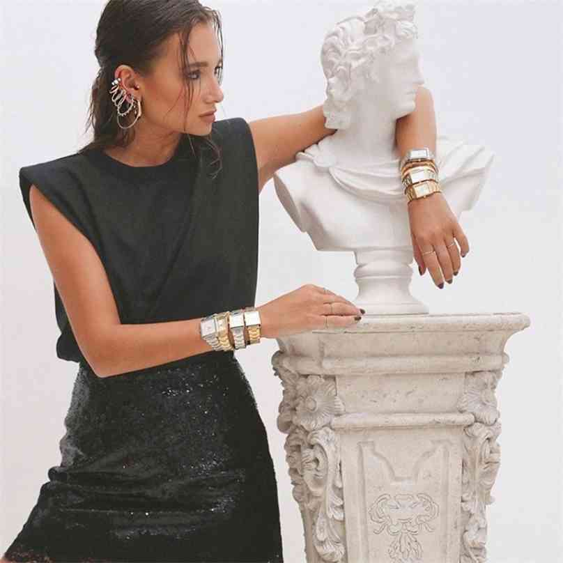 

Summer Sleeveless Top Female O Neck White Women Blouse Shirt Ladies Loose solid Chic Casual Blouses Black Cotton Brown 210607