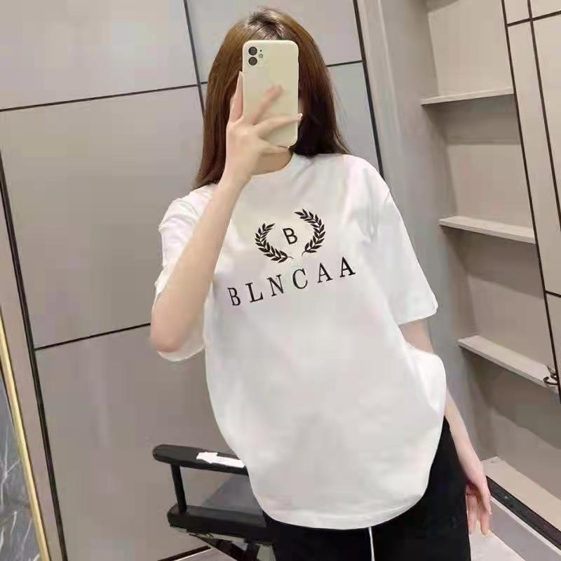 

Women's alphabet print T-shirt fashion girl oversize top alphabet short sleeve loose T-shirt summer clothing white T-shirt, No delivery