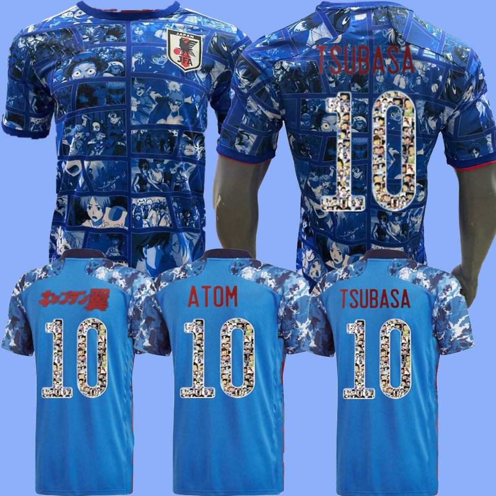 

21/22 Japan Soccer Jerseys 100th anniversary fans player version SPECIAL 100 TH YEARS HONDA TSUBASA KAMADA SHIBASAKI 2021 2022 Men kid football shirt carton number, 21 22 new player