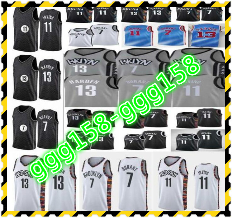 

Top Quality Stitched Men Blue Kevin 7 Durant Jersey Irving 11 Kyrie Basketball Jerseys College NCAA Shirts Black White Grey Kids Youth, Black;red