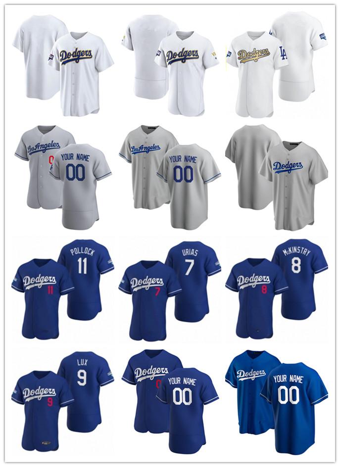 

Custom 2021 gold program Jersey Mens women Youth Los Angeles Dodgers 7 Julio Urias 9 Gavin Lux 8 Zach McKinstry 11 Pollock B, Blue;black