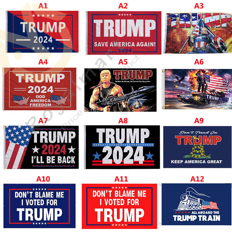 

36 Styles 3*5 FT Trump 2024 Flags Save America Again Banner 90*150cm Garden Flag