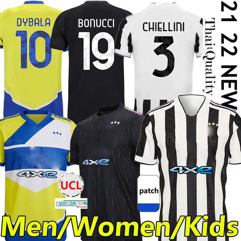 

21/22 juventus soccer jerseys 2021 2022 KEAN DYBALA MORATA CHIESA McKENNIE LOCATELLI football kit shirts JUVE chiellini bonucci Kits Men Wom, Black;yellow