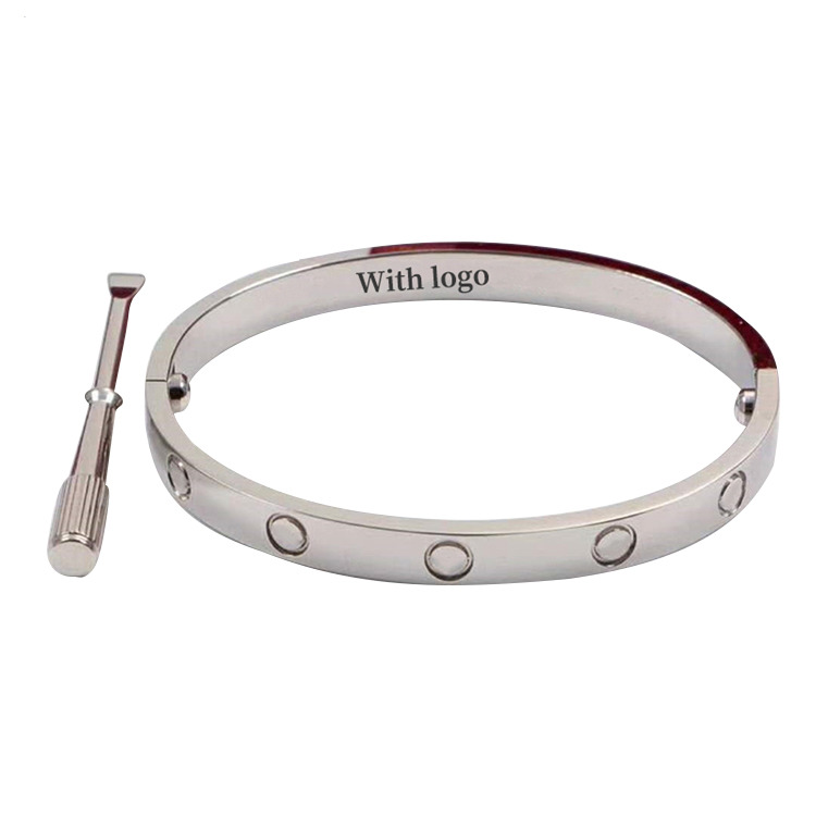 

Bangle Bracelet Luxury designerFashion Jewelry Gold Plated 316l Titanium Steel with Zircon for Men Lady Love Screw Bangle, Black