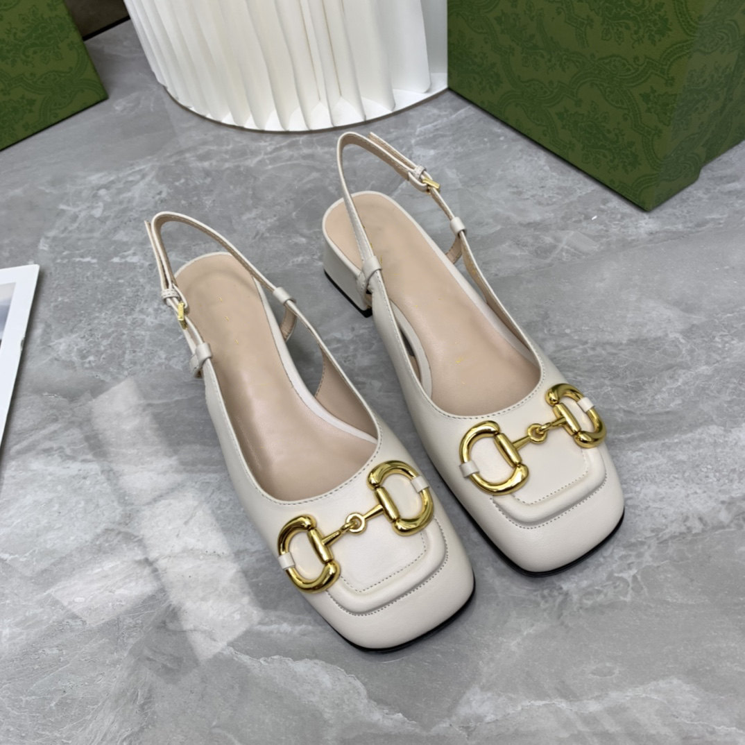 

Retro leather square head women's single shoes horse street buckle thick heel Baotou simple all-match sandals, Black