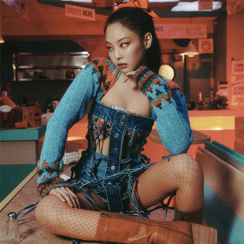 

Women's Knits & Tees Kpop Korea Celebrity Sexy Women Knitted Cardigan Shawl Sweater Patchwork Long Sleeve Lady Summer Loose Fashion Outerwea