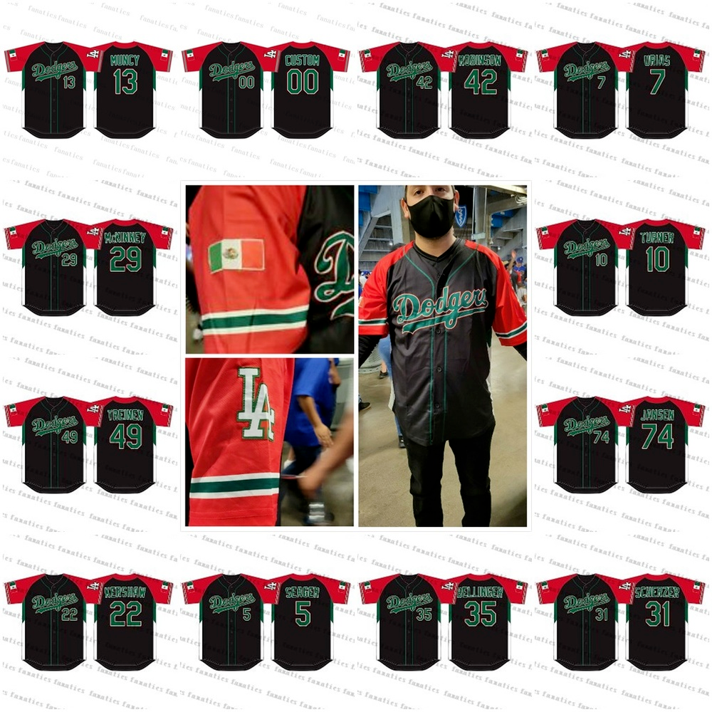 

Dodgers LA Max Scherzer 2021 Mexican Heritage Night Jersey Custom Trea Turner Mookie Betts Corey Seager Cody Bellinger Clayton Kershaw Julio Urias Chris Taylor, Red/ womens cool base