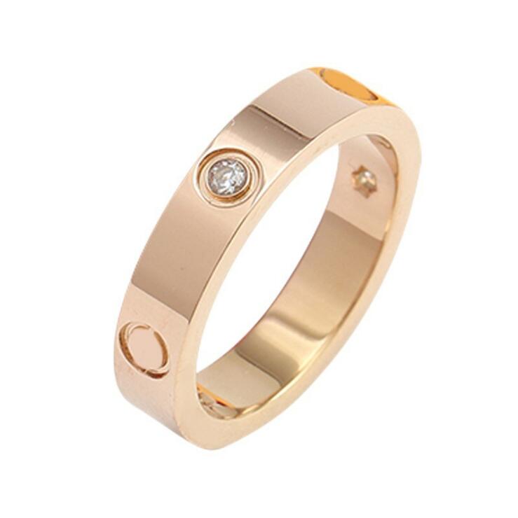 

Titanium steel silver love ring men and women rose gold ring for lovers couple ring for gift