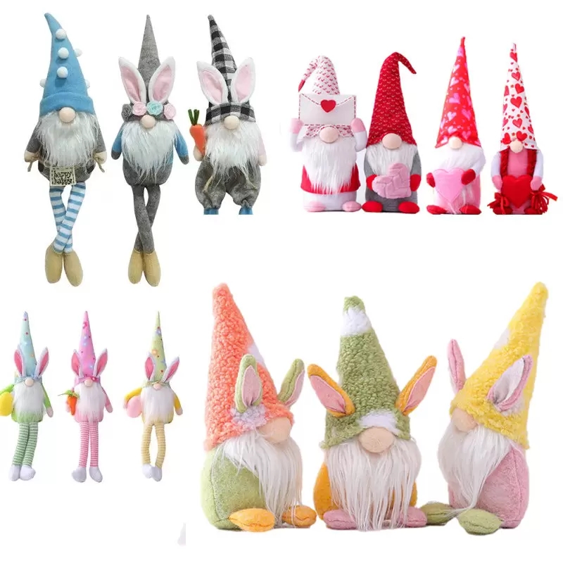 

DHL Easter Bunny Gnome Handmade Swedish Tomte Rabbit Plush Toys Doll Ornaments Holiday Home Party Decoration Kids Easter Gift Valentine's Day Love Heart Envelope