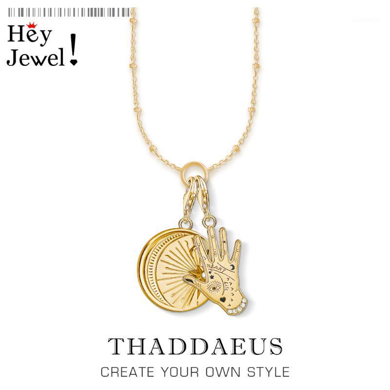 

Charm Necklace Hand & Moon Star,2021 Spring Fashion Jewelry Europe Link Chain 925 Sterling Silver Vintage Gift For Women Men Chains