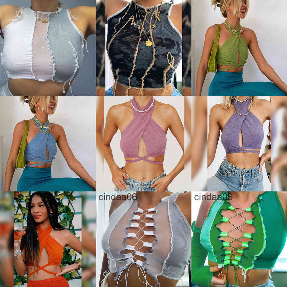 

Designer Women T-shirt Sexy Tops Perspective Mesh Stitching Strap Hollow Sexy Slim T Shirt Ladies Fashion Slim Clothing, #1