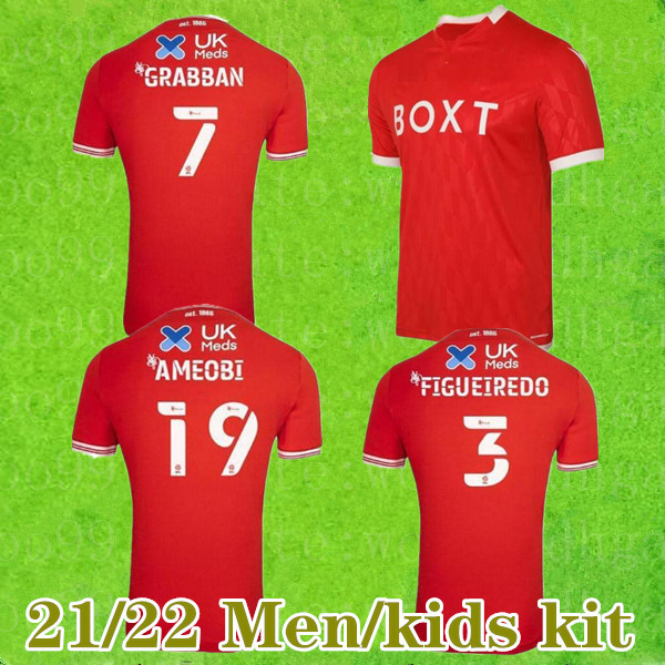 

21 22 Nottingham Forest Soccer Jerseys LOLLEY GRABBAN 2021 WATSON CASH Football Shirt SILVA AMEOBI men+kids kit Thailand Jersey