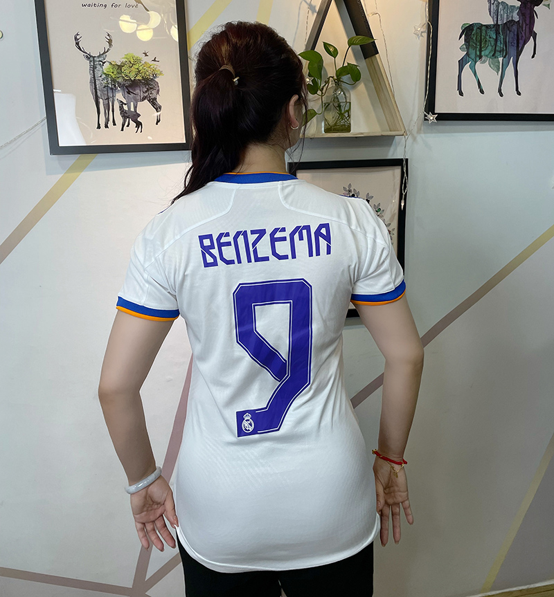

Real Madrid Home White Soccer Jersey Women 21/22 #BENZEMA #7 HAZARD Lady soccer 2021/2022 #8 KROOS #10 MODRIC Girl Football Uniform #11 ASENSIO Female Sports Wear Clothing, Home jersey