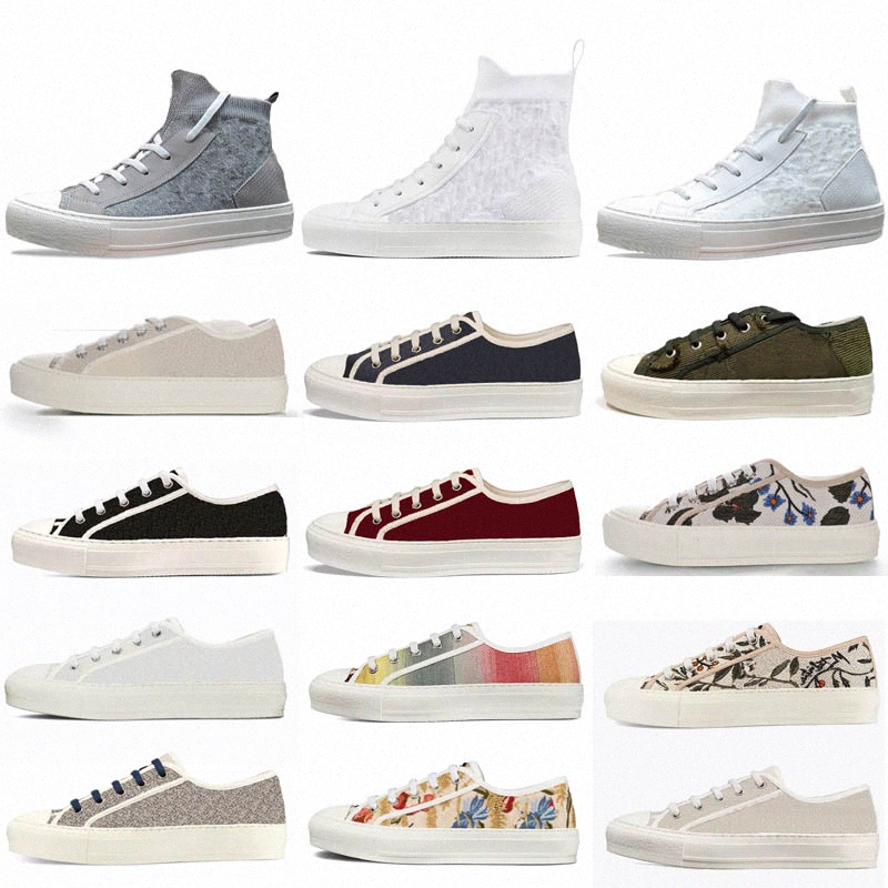 

2021 Walk 'n' Oblique women shoe Sneaker Gray Black White Embroidered Cotton Low-cut Shoes Fashion Rosa Mutabilis Trainers Multicol