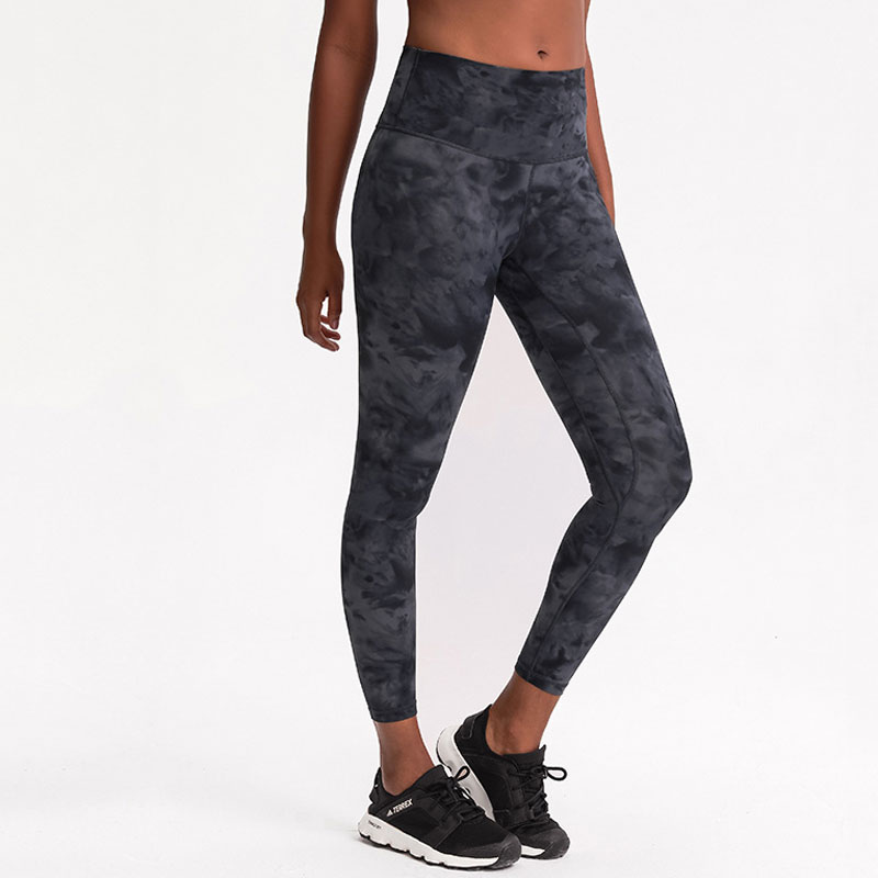 

L037A Naked Feeling Yoga Pants Outdoor Sport Outfit Women Elastic High Rise Leggings Running Fitness Tights With Waistband Pocket, Red orange