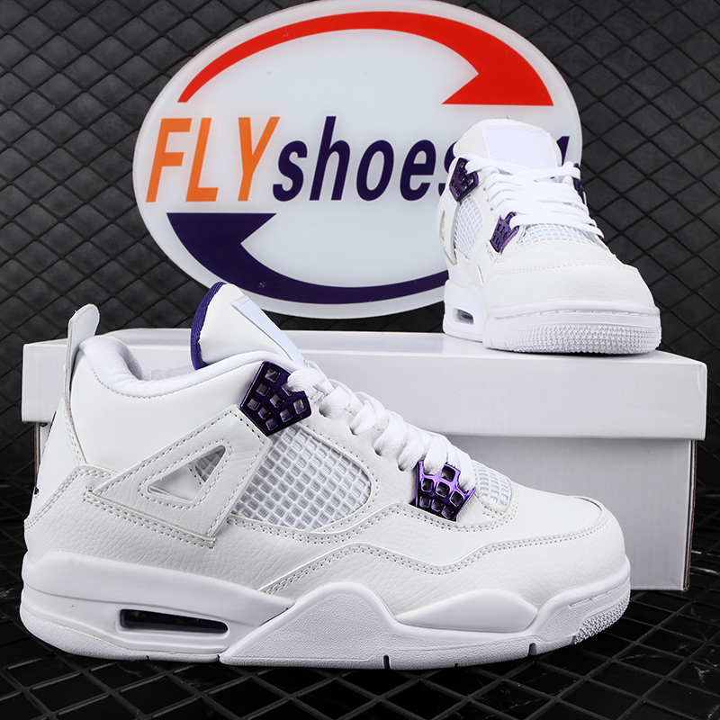 

Sport Outdoor 4s Basketball Shoes Retro Sneakers Black Lightning White Oreo Blue Fire Red Diy Bred Neon Cement Hyper Royal Purple Thicken Casual, Gift