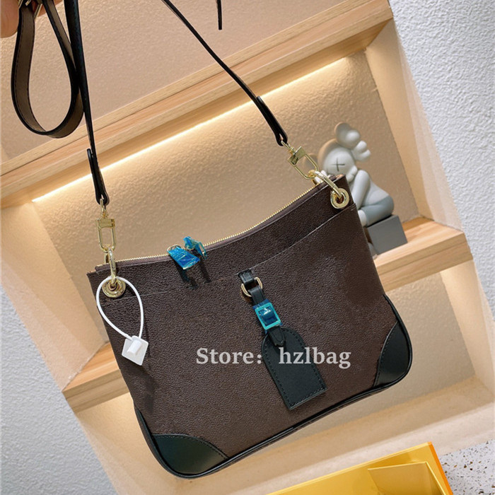 

OdeOn PM Functional Shoulder Bag Monograms Designers Womens Handbags Purses Coated Canvas Inside Flat Pocket Crossbody M45353, Color 01