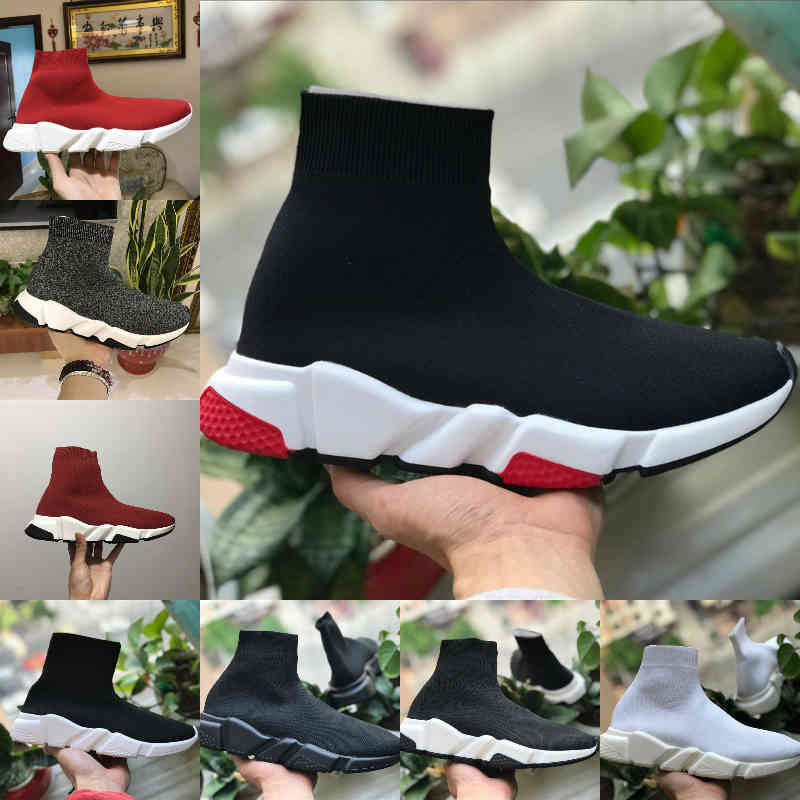 

Wholesale 2021 Speed Trainer Black Red Luxury High Casual Sock Shoes Men Women Cheap Fashion Paris Designer Sneakers High Quality EUR36-45 G19, D1001