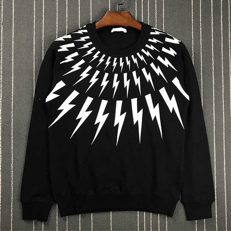 

neil Barrett new hoodie men's and women's lightning print sports shirt loose fashion Cotton Fashion men's hoodie G1007, 12