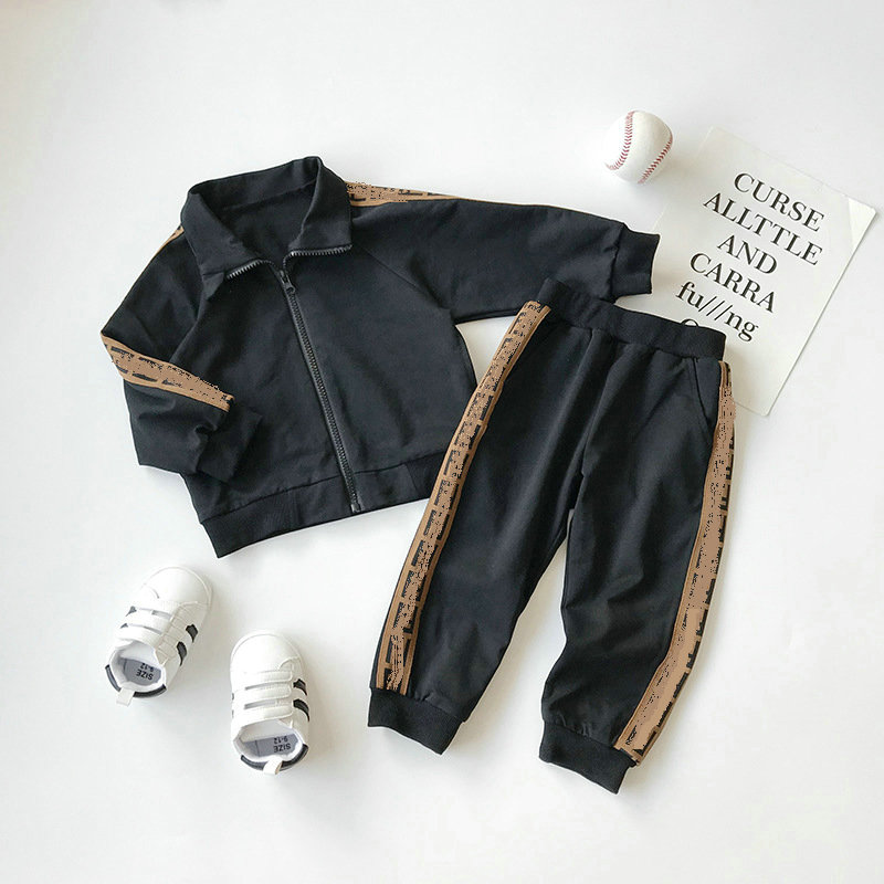 

Kids Tracksuit Long Sleeve Clothing Girls Boys Luxury Two Piece Set Clothes Baby Spring Autumn Fashion Cotton Clothing, As picture