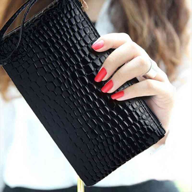 

women pu leather wallet card phone holder makeup bag clutch handbag h9, Red;black