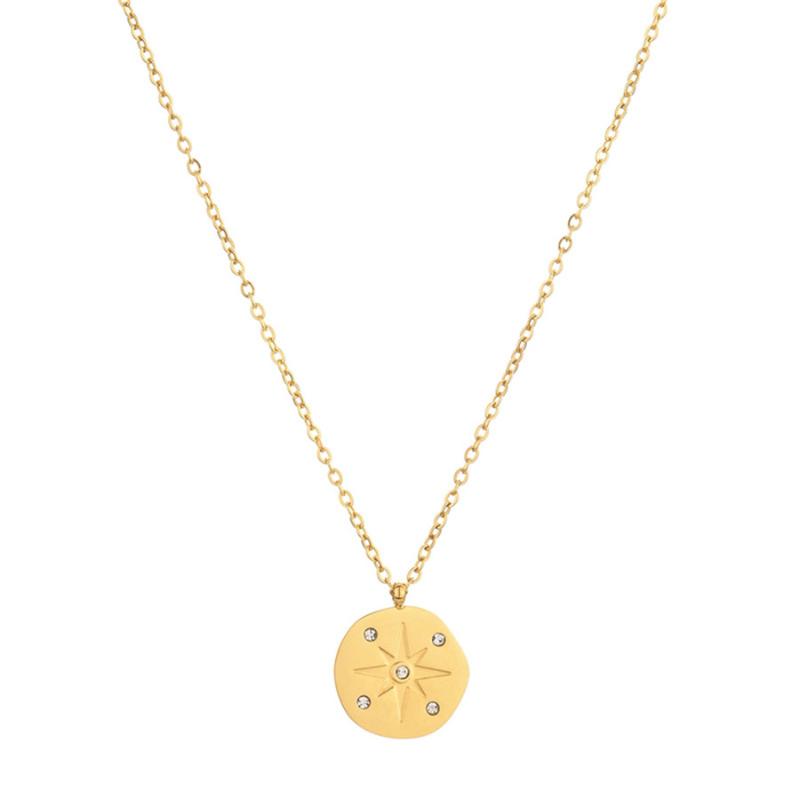 

Pendant Necklaces 2021 Fashion Women Irregular Five Diamonds Anise Star Necklace Sexy Party Stainless Steel