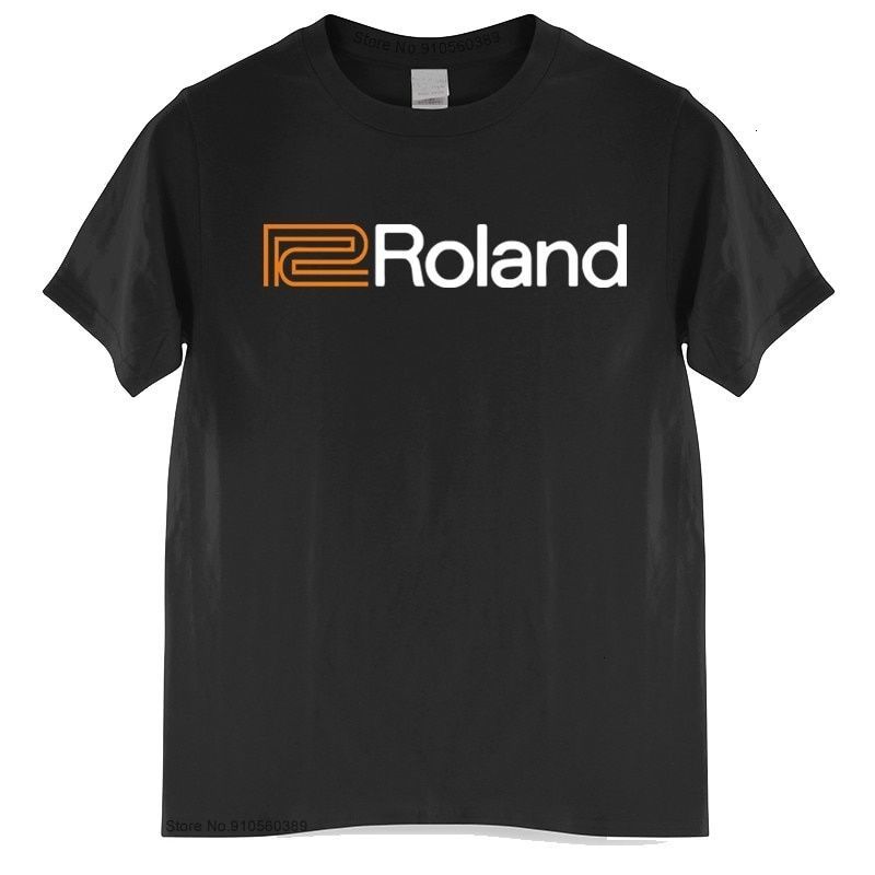 

boys tee Roland Piano Organs Black T Shirt Summer fashion Tshirt Men Unisex Male Cotton Tee-shirt Drop ShippingChildren's clothing