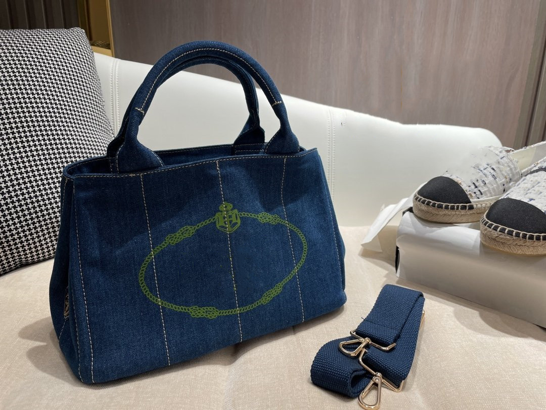 

Denim Blue Shoulder Bag Women Handbag Purse Lady Totes Classic letter Crossbody Bags Genuine Leather Canvas Patchwork Color Messenger Handbags