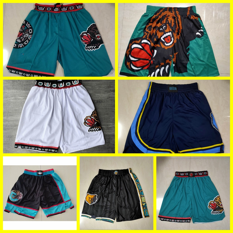 

Just Don Men Memphis Grizzliesnba Basketball Shorts 1995-96 Jr Morant Bibby Authentic Stitched Retro Pants Classic, Nk patch