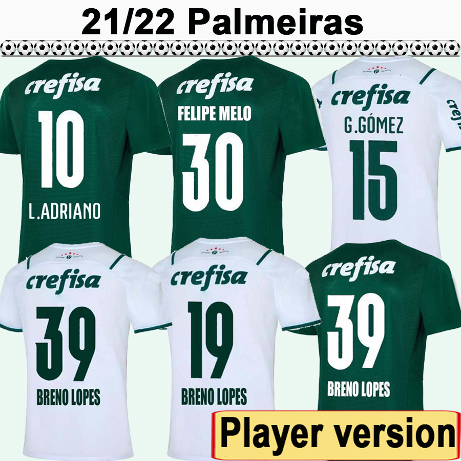 

21 22 Palmeiras Player Version Mens Soccer Jerseys G. GOMEZ L. ADRIANO RAMIREZ B. HENRIQUE WILLIAN Home Green Away White Football Shirt, Qy3034 2122 away no patch