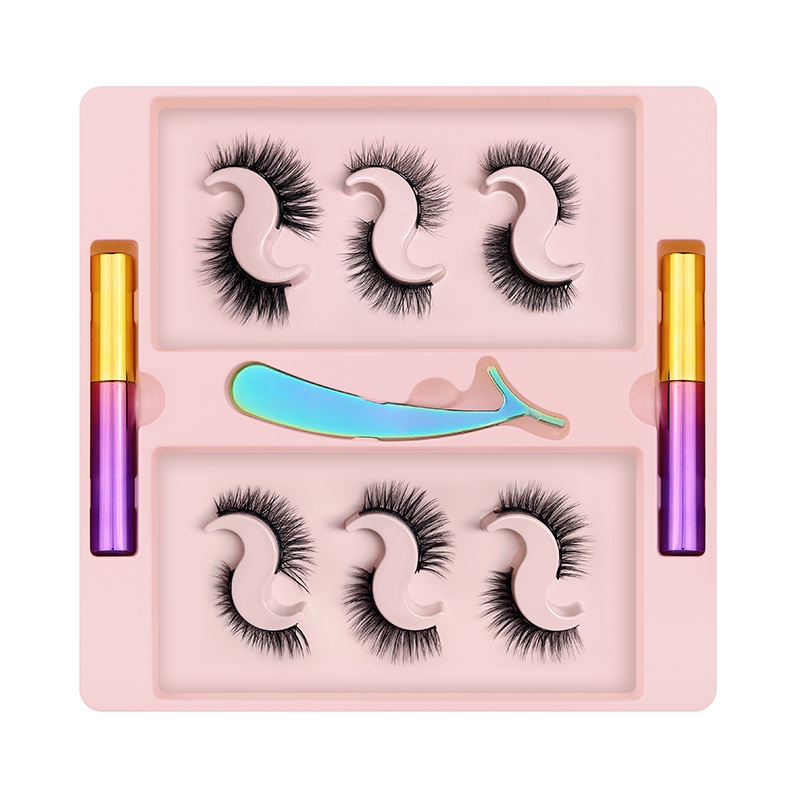 

Premium Thick Natural 6 Pairs Magnetic False Eyelash Set Soft & Light Handmade Reusable 3D Fake Lashes Glue-free with Magnet Liquid Eyeliner + Tweezer 7 Models DHL Free