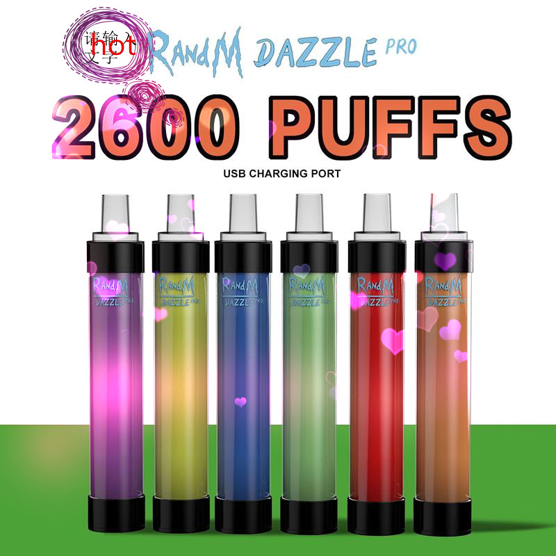 

RandM Dazzle Pro 2600 Puffs Disposable Vape pen Electronic Cigarettes Device Kit Bar R and M led Light flashing 12 Colors