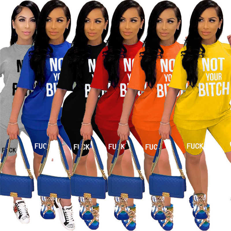 

Women Tracksuits Designer Short Sleeve T Shirt Shorts Set Brand Two Piece Outfits Summer Luxury Sports Suit -XXL fashion, Yellow