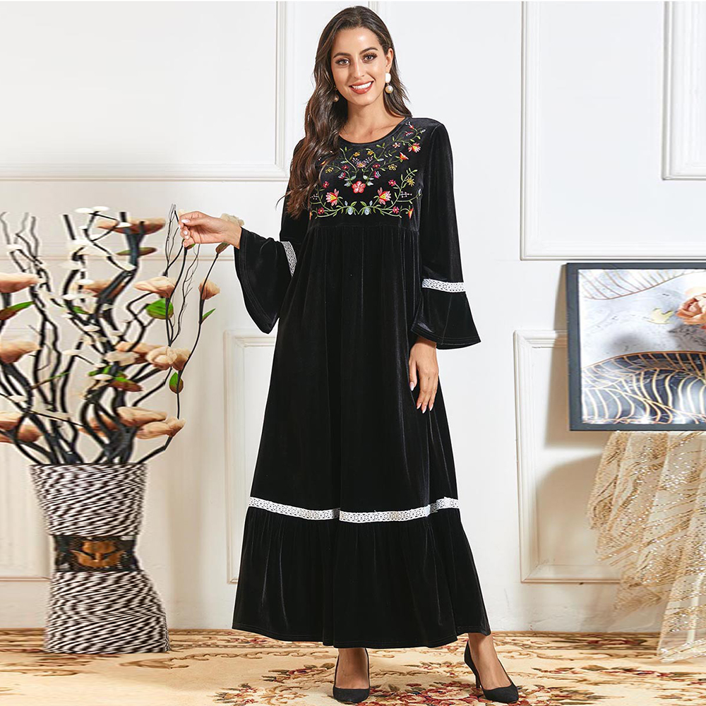 

Vestidos Abaya Dubai Turkey Indian Muslim Hijab Long Dress Islam Maxi Dresses For Women Clothing Robe Femme Oman Kaftan Moroccan