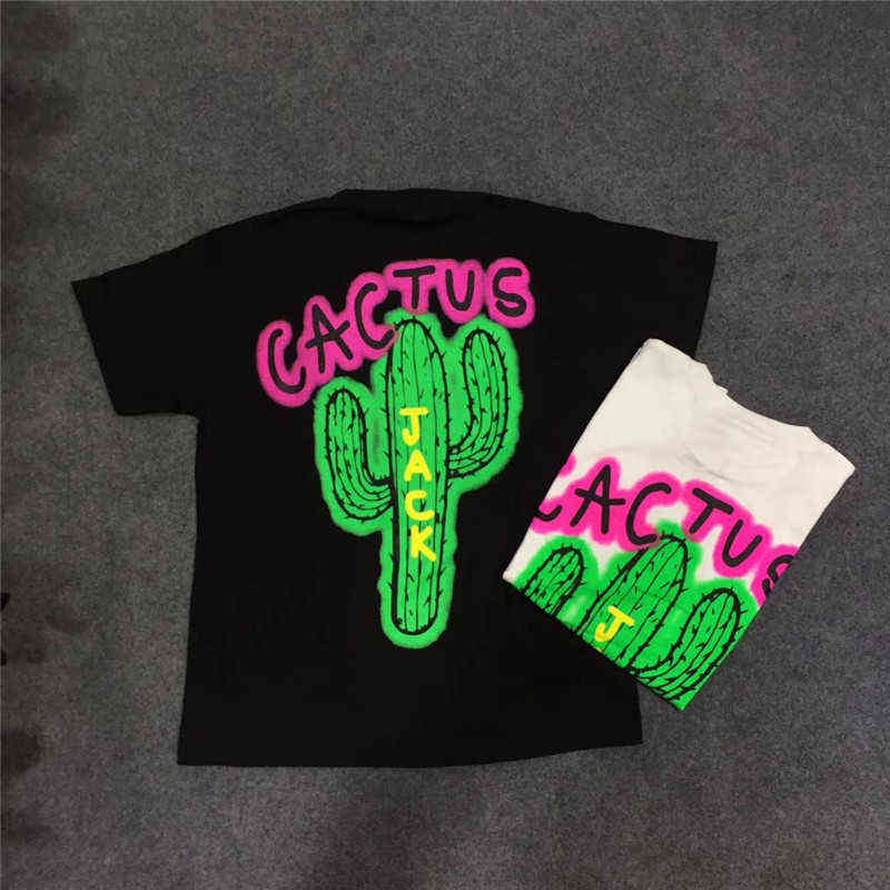 

19ss TRAVIS SCOTT Cactus Jack Airbrushed Astroworld Tee T-shirt Wen 1:1 high Quality T shirts Top tees Travis Scott T shirt G1207