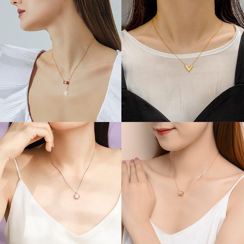 

Pendant Necklaces Korean Fashion Luxury Acrylic Drape Drop For Women Metal Geometry Pendants Chain Necklace 2021 Trend Jewelry
