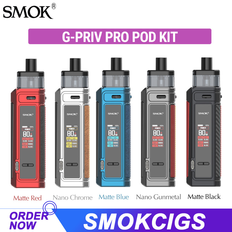 

SMOK G-PRIV Pro Pod Kit 80W Output Powered by Single 18650 Battery with 5.5ml LP2/RPM2 Cartridge Fit LP2&RPM2 Mesh Coil DL/MTL Vaping Electronic Cigarette Authentic, Standard edition