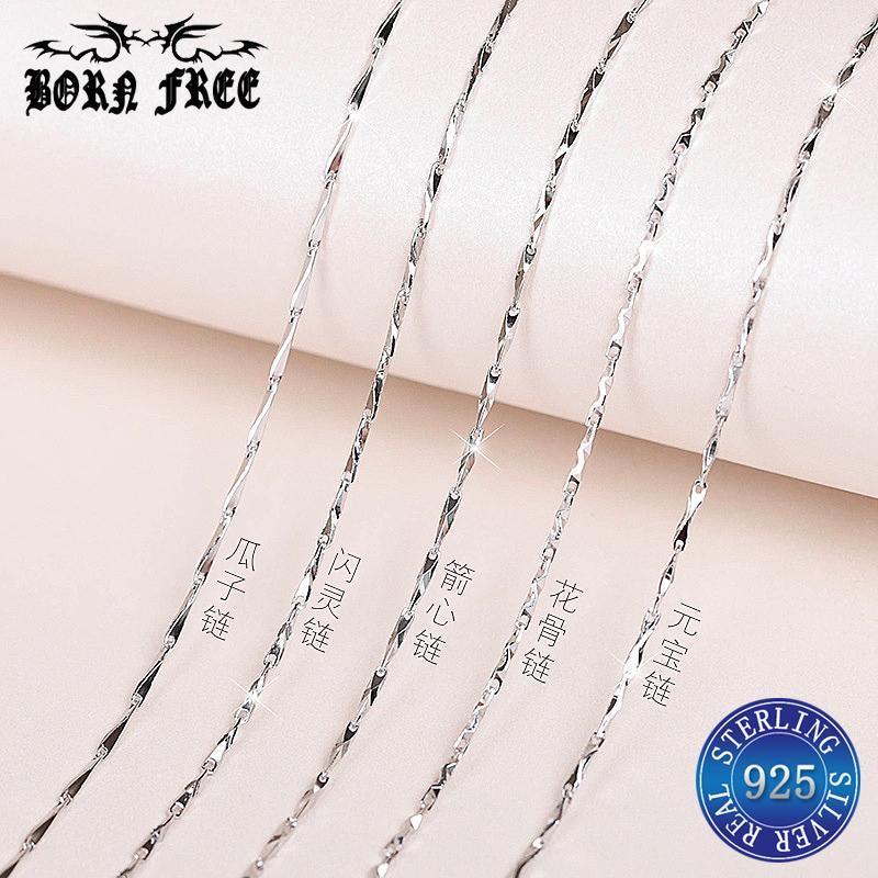 

Sterling Silver Chain Necklace Women Choker Kolye Jewelry Collares Jewellery Making Supplies Joyas De Plata Jewlery Bijoux Chains