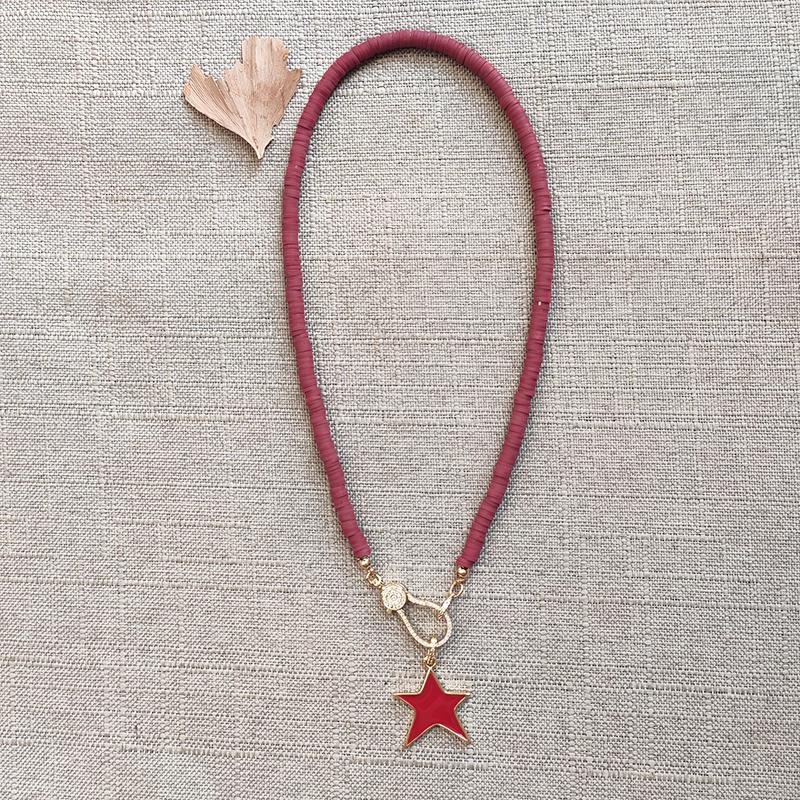 

Hand-made Unique Cubic Zirconia Clasp Five-pointed Star Pendant Necklace Black White Red Silicone Women Trendy Charm Choker 2021 Necklaces